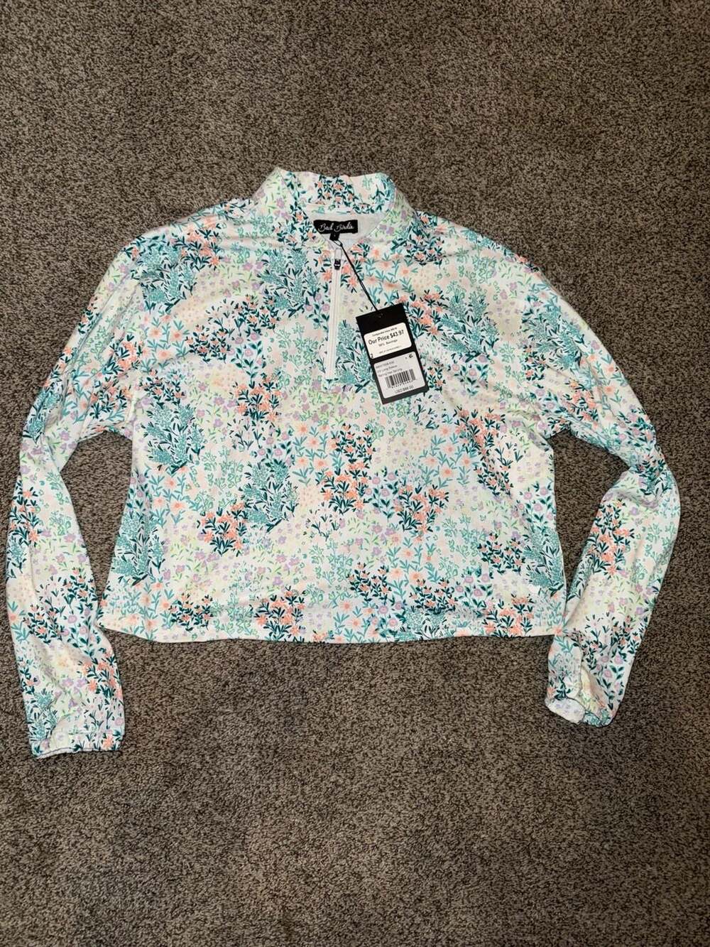 Bad Birdie Women's UV Long Sleeve Quarter-Zip - Spring Has Sprung